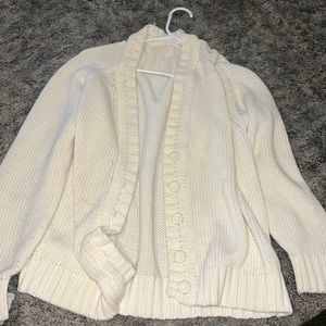 Button down cardigan off white size small. Fits like a medium. Knit sweater